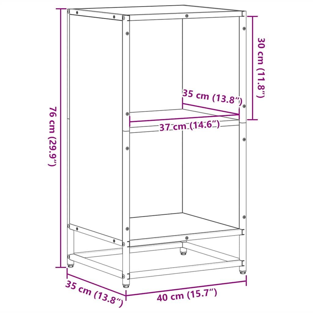 vidaXL Bücherregal Schwarz 40x35x76 cm Holzwerkstoff