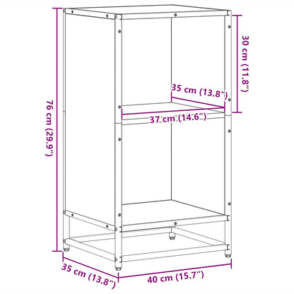 vidaXL Bücherregal Grau Sonoma 40x35x76 cm Holzwerkstoff