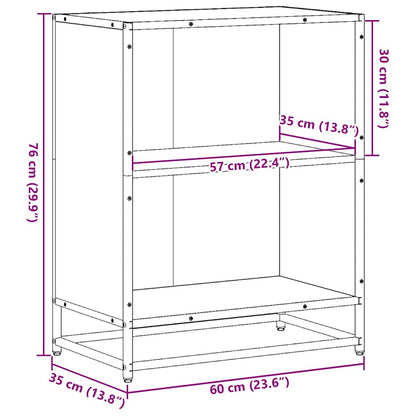 vidaXL Bibliothèque noire 60x35x76 cm en bois d'ingénierie