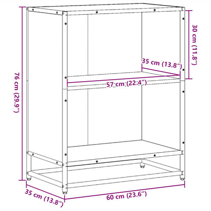 vidaXL Bibliothèque marron aspect chêne 60x35x76 cm bois d'ingénierie