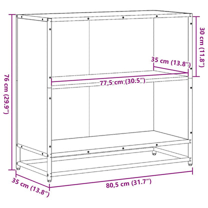 vidaXL Bibliothèque marron aspect chêne 80,5x35x76 cm bois d'ingénierie
