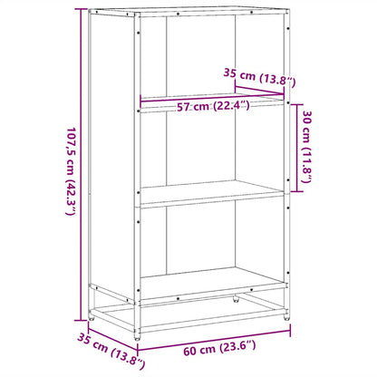 vidaXL Bücherregal Sonoma-Eiche 60x35x107,5 cm Holzwerkstoff