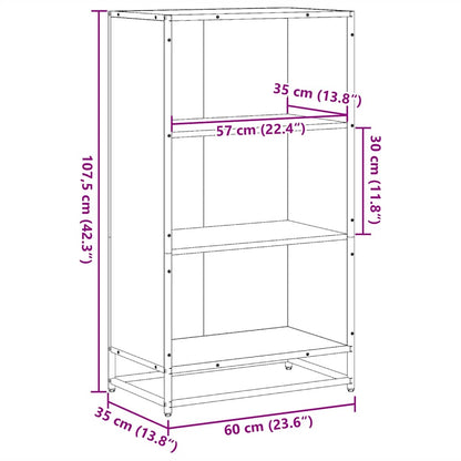 vidaXL Bücherregal Grau Sonoma 60x35x107,5 cm Holzwerkstoff