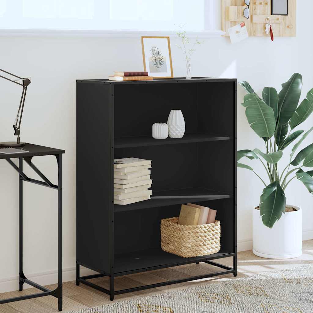 vidaXL Bibliothèque noire 80,5x35x107,5 cm en bois d'ingénierie