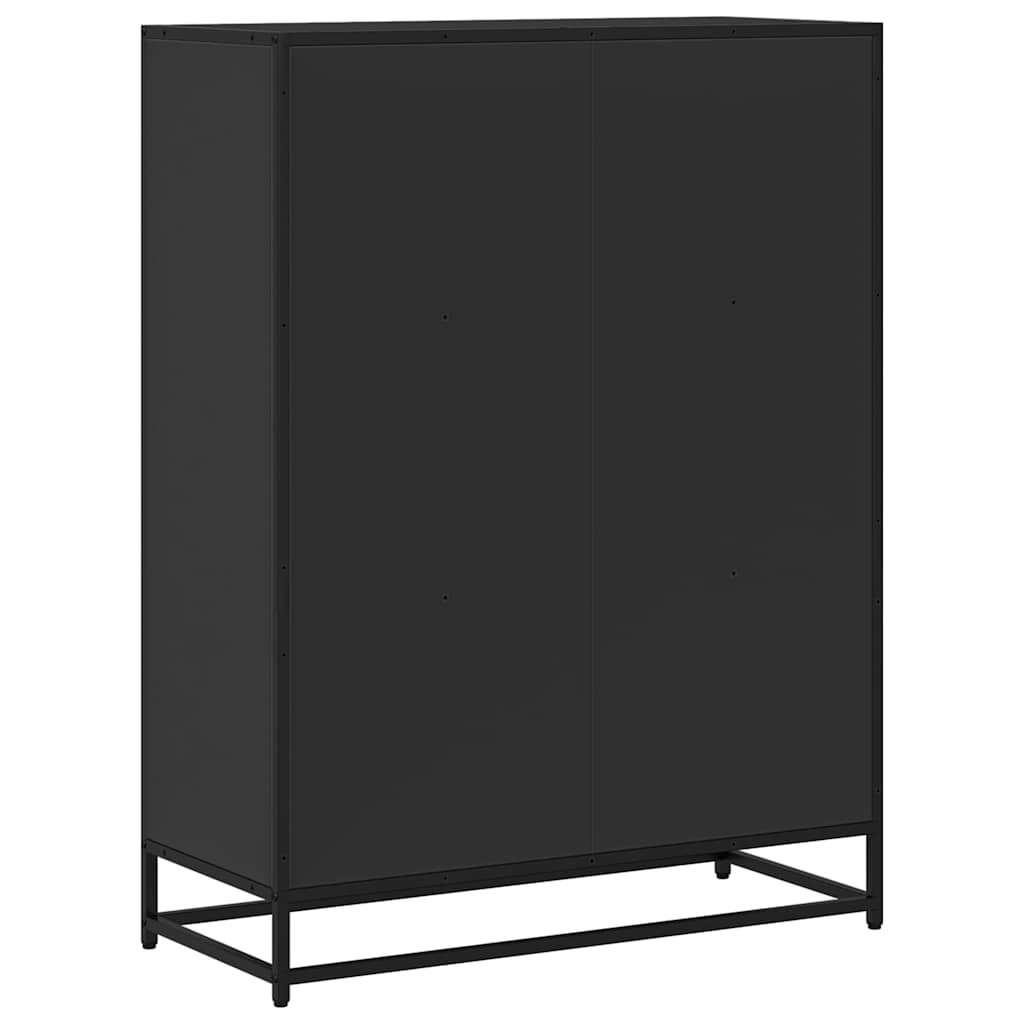 vidaXL Bibliothèque noire 80,5x35x107,5 cm en bois d'ingénierie