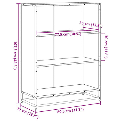 vidaXL Bücherregal Räuchereiche 80,5x35x107,5 cm Holzwerkstoff