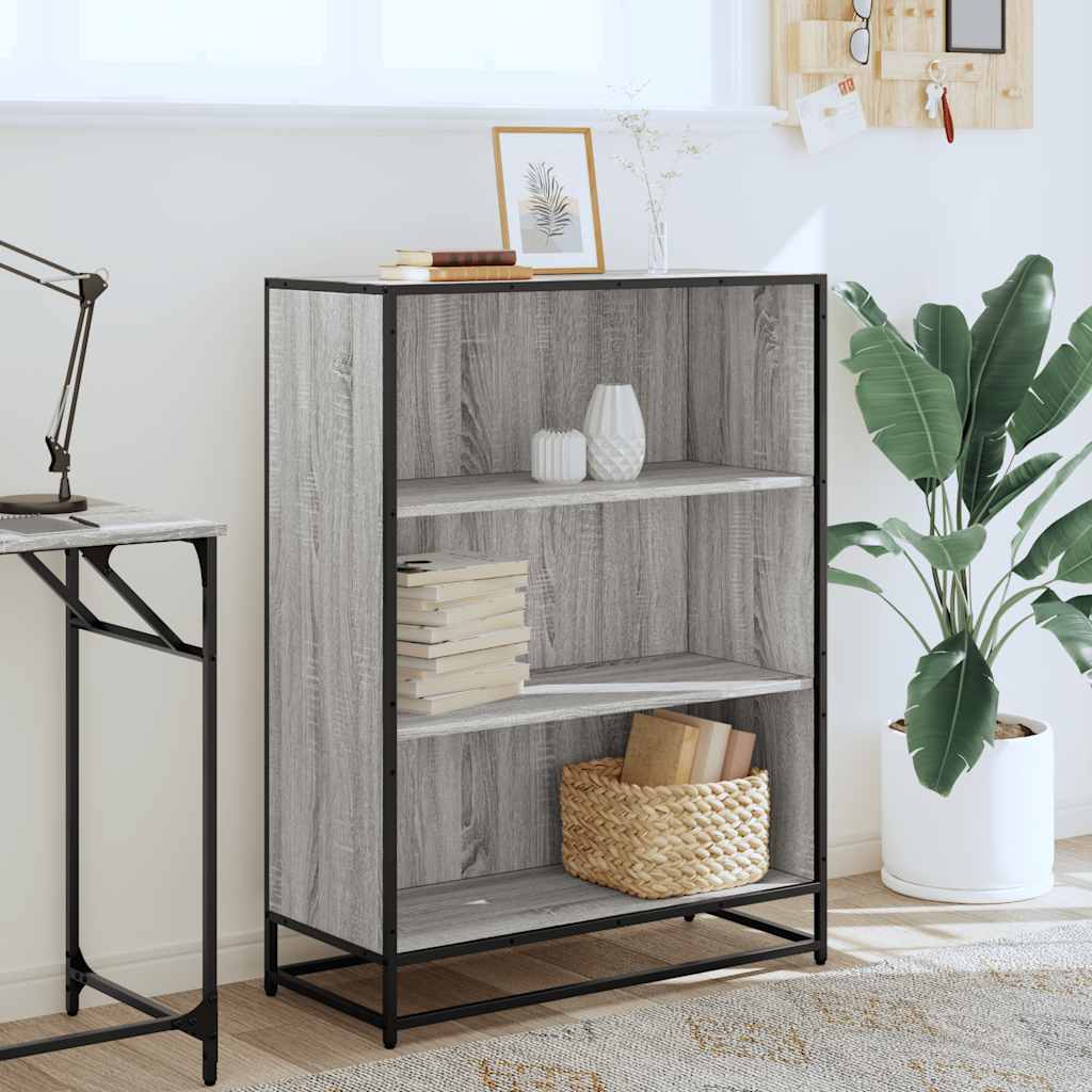 vidaXL Bücherregal Grau Sonoma 80,5x35x107,5 cm Holzwerkstoff