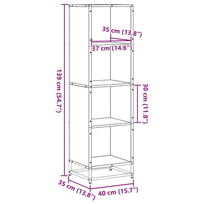 vidaXL Bücherregal Schwarz 40x35x139 cm Holzwerkstoff