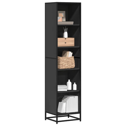 vidaXL Bibliothèque noire 40x35x170,5 cm, bois d'ingénierie