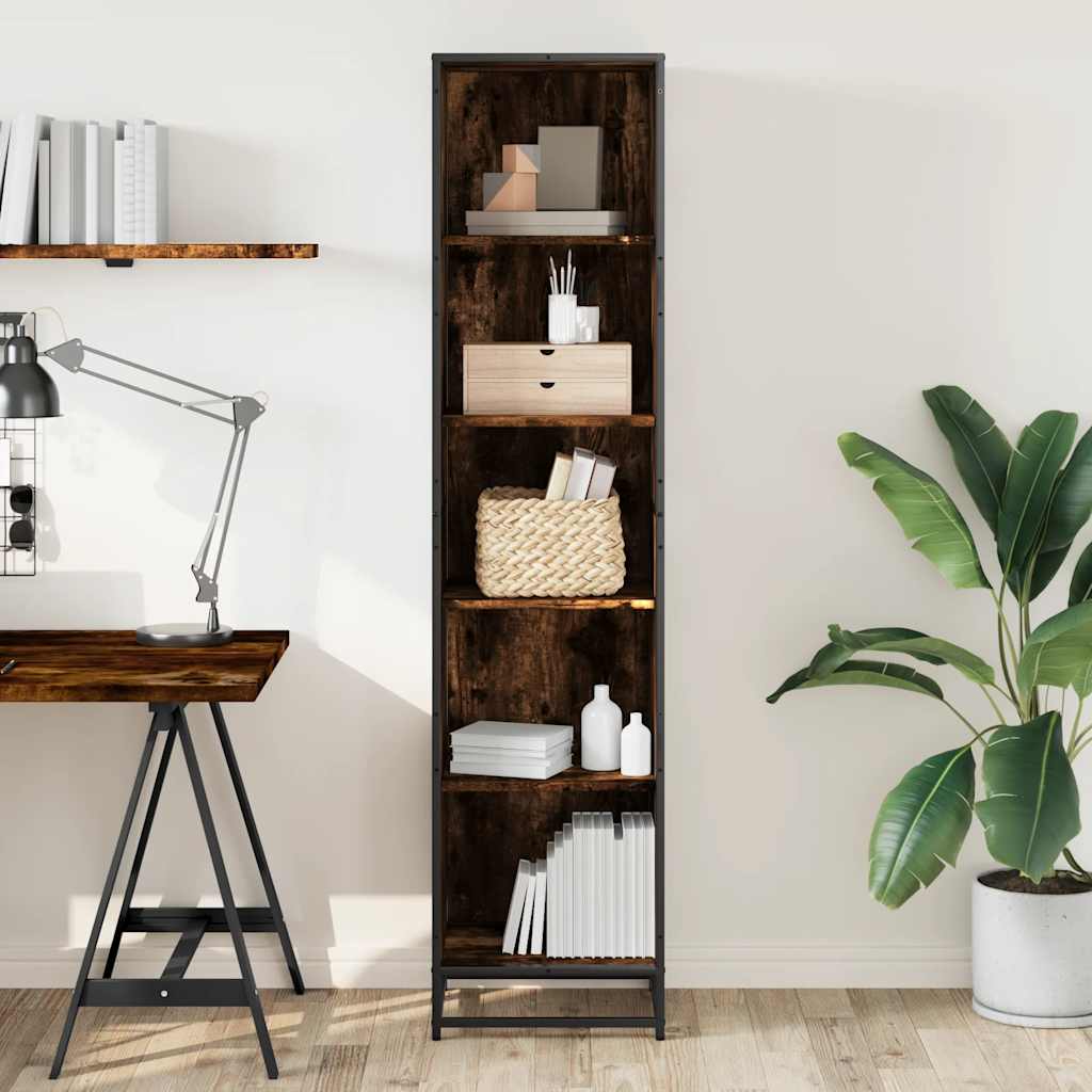 vidaXL Bücherregal Räuchereiche 40x35x170,5 cm Holzwerkstoff