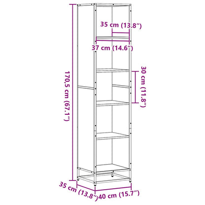vidaXL Bücherregal Räuchereiche 40x35x170,5 cm Holzwerkstoff