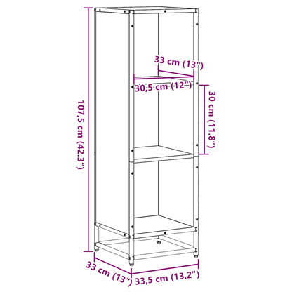 vidaXL Étagère à livres chêne fumé 33,5x33x107,5 cm bois d'ingénierie