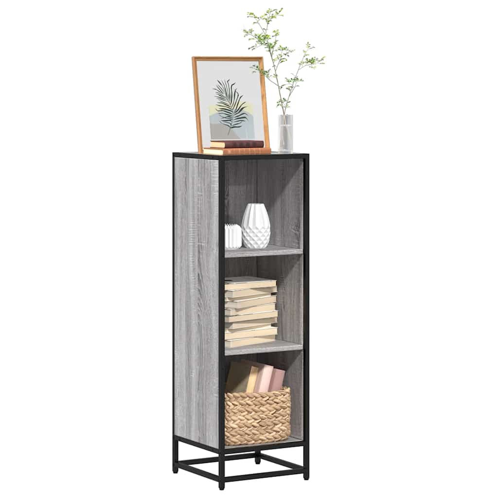 vidaXL Bibliothèque grise Sonoma 33,5x33x107,5 cm en bois d'ingénierie