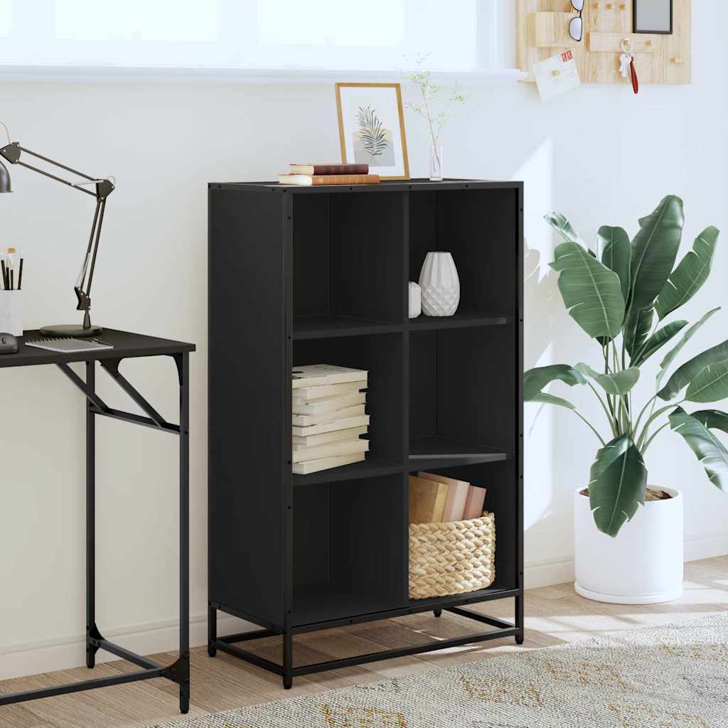 vidaXL Bibliothèque noire 65,5x33x107,5 cm en bois d'ingénierie
