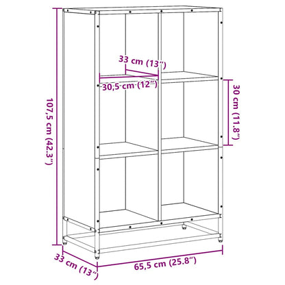 vidaXL Bibliothèque Chêne Sonoma 65,5x33x107,5 cm Bois d'ingénierie
