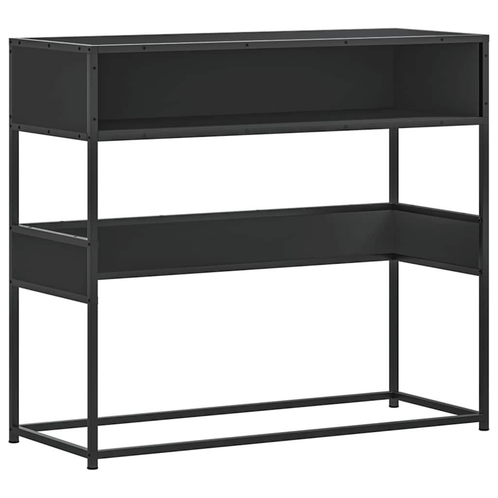 vidaXL Table console noir 90x35x80 cm Bois d'ingénierie