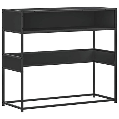 vidaXL Table console noir 90x35x80 cm Bois d'ingénierie