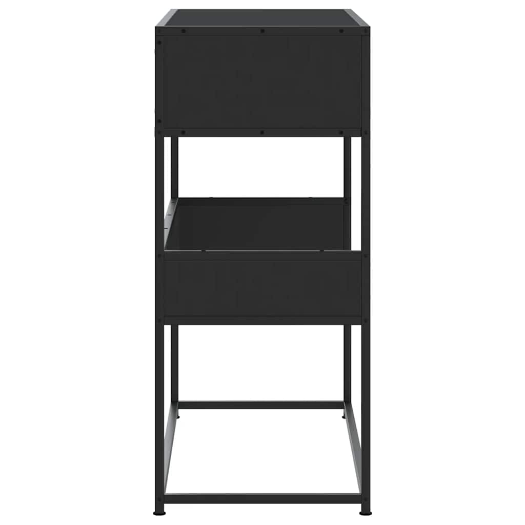vidaXL Table console noir 90x35x80 cm Bois d'ingénierie