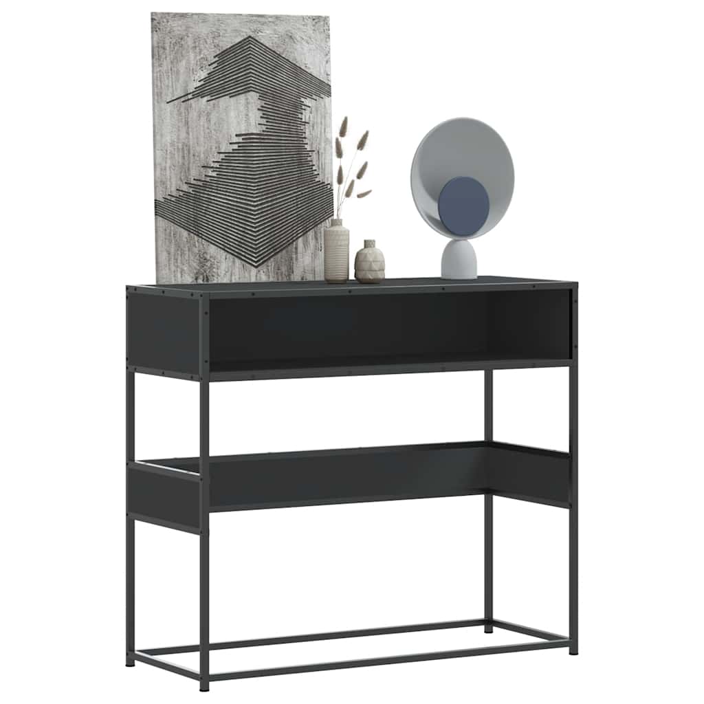vidaXL Table console noir 90x35x80 cm Bois d'ingénierie