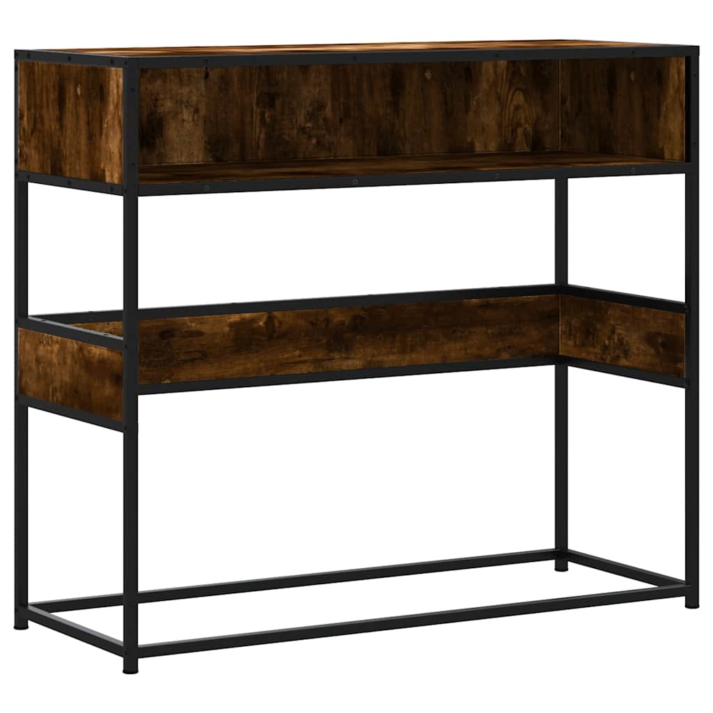 vidaXL Konsolentisch Räuchereiche 90x35x80 cm Holzwerkstoff