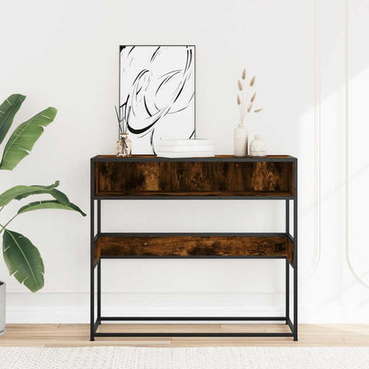 vidaXL Konsolentisch Räuchereiche 90x35x80 cm Holzwerkstoff