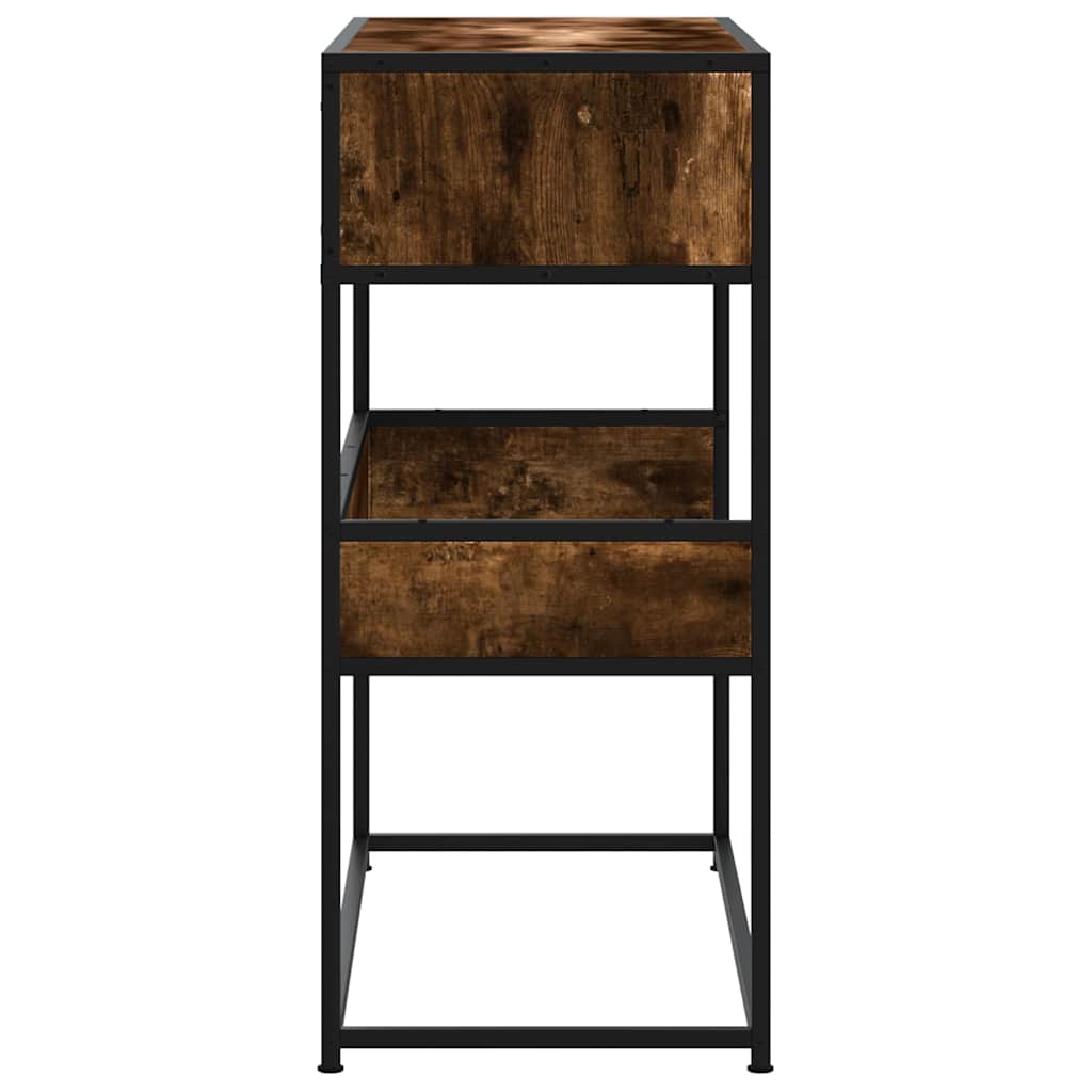 vidaXL Konsolentisch Räuchereiche 90x35x80 cm Holzwerkstoff
