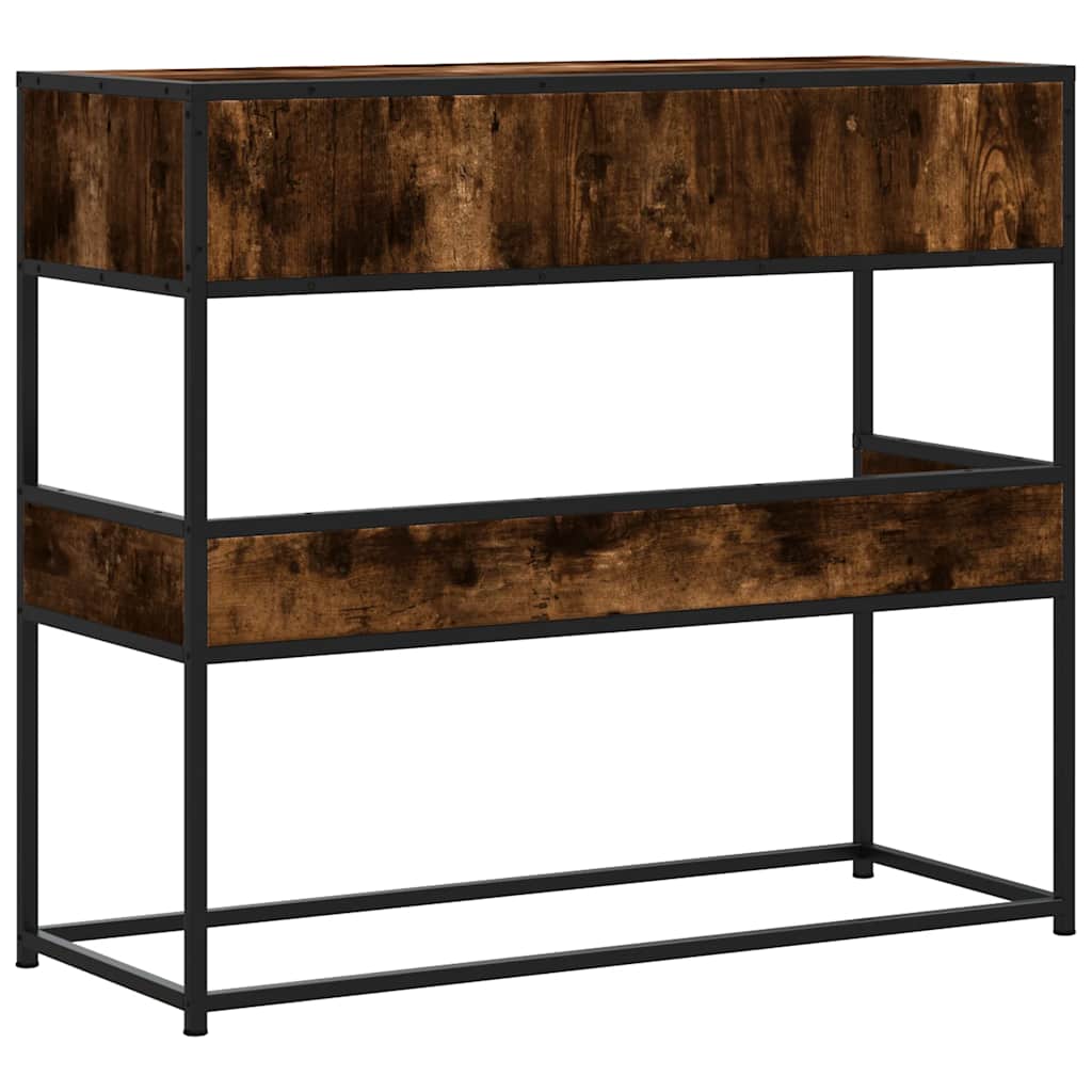 vidaXL Konsolentisch Räuchereiche 90x35x80 cm Holzwerkstoff