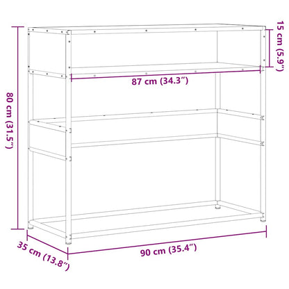 vidaXL Konsolentisch Grau Sonoma 90x35x80 cm Holzwerkstoff