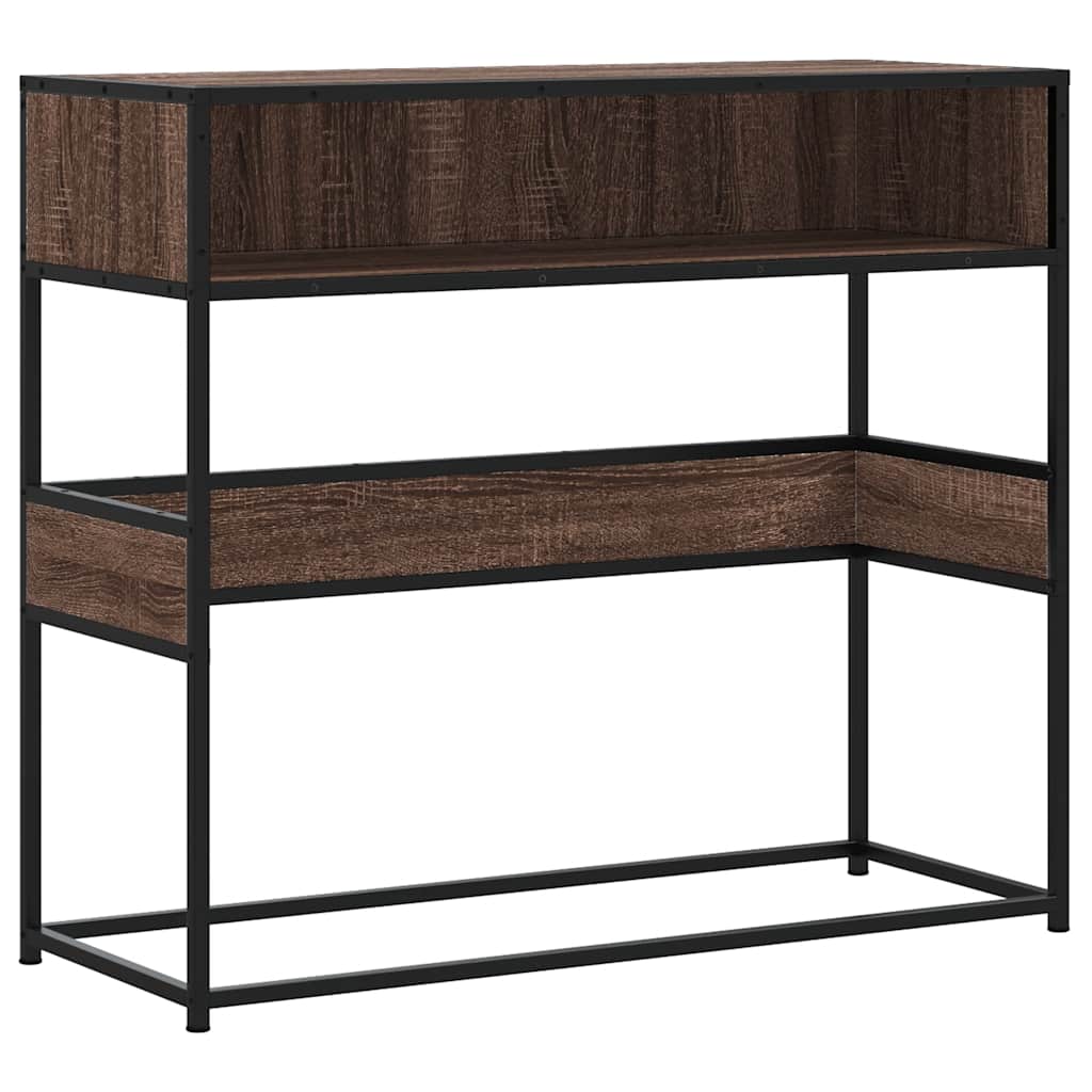 vidaXL Console marron aspect chêne 90x35x80 cm Bois d'ingénierie