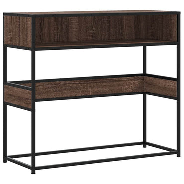 vidaXL Console marron aspect chêne 90x35x80 cm Bois d'ingénierie