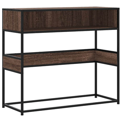 vidaXL Console marron aspect chêne 90x35x80 cm Bois d'ingénierie