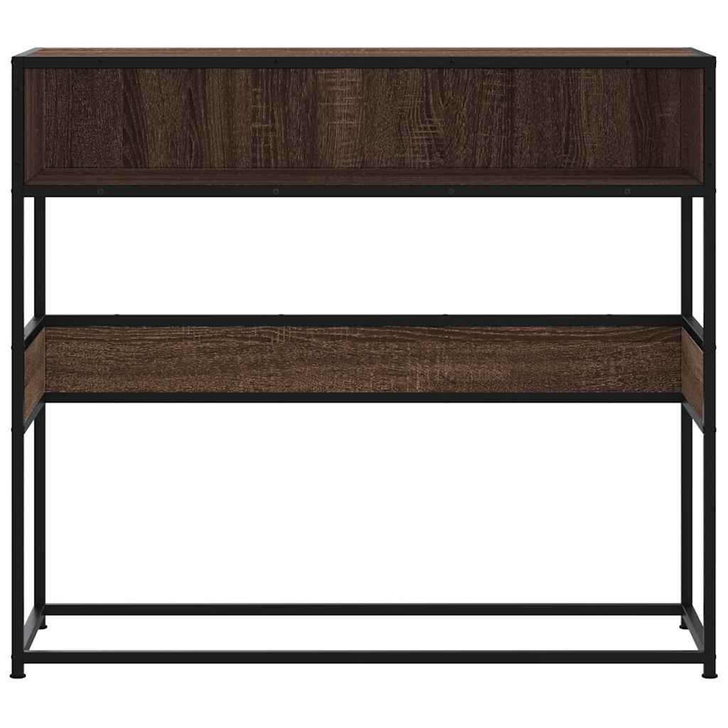 vidaXL Console marron aspect chêne 90x35x80 cm Bois d'ingénierie