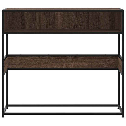 vidaXL Console marron aspect chêne 90x35x80 cm Bois d'ingénierie
