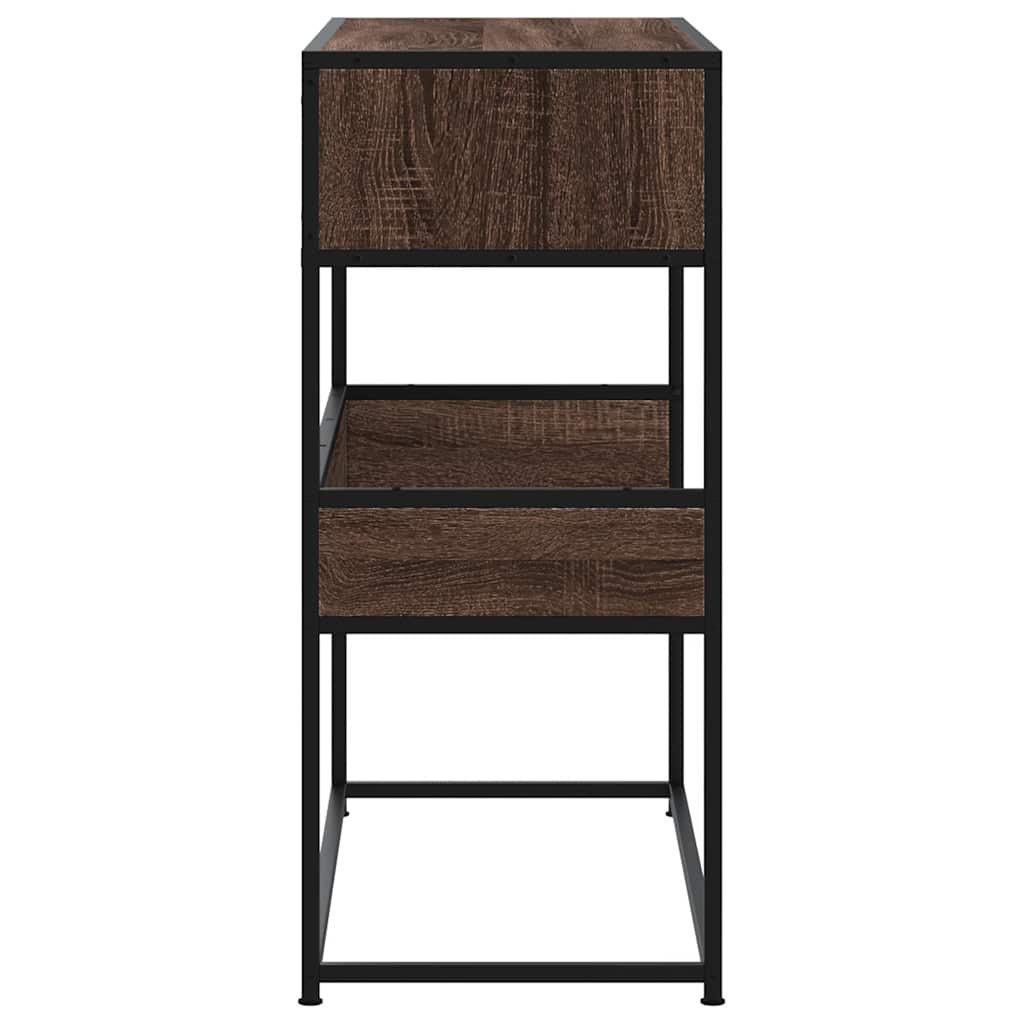 vidaXL Console marron aspect chêne 90x35x80 cm Bois d'ingénierie