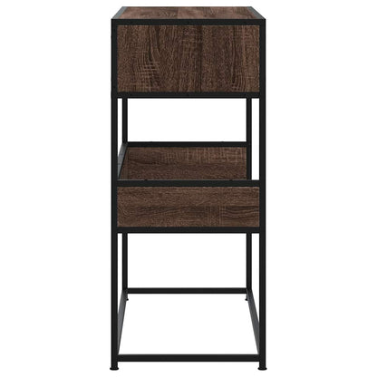 vidaXL Console marron aspect chêne 90x35x80 cm Bois d'ingénierie