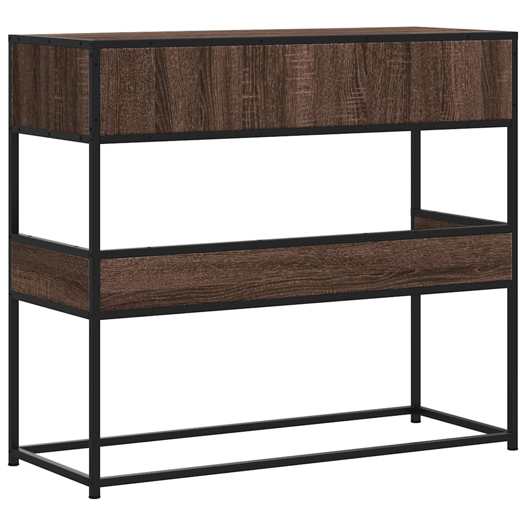 vidaXL Console marron aspect chêne 90x35x80 cm Bois d'ingénierie