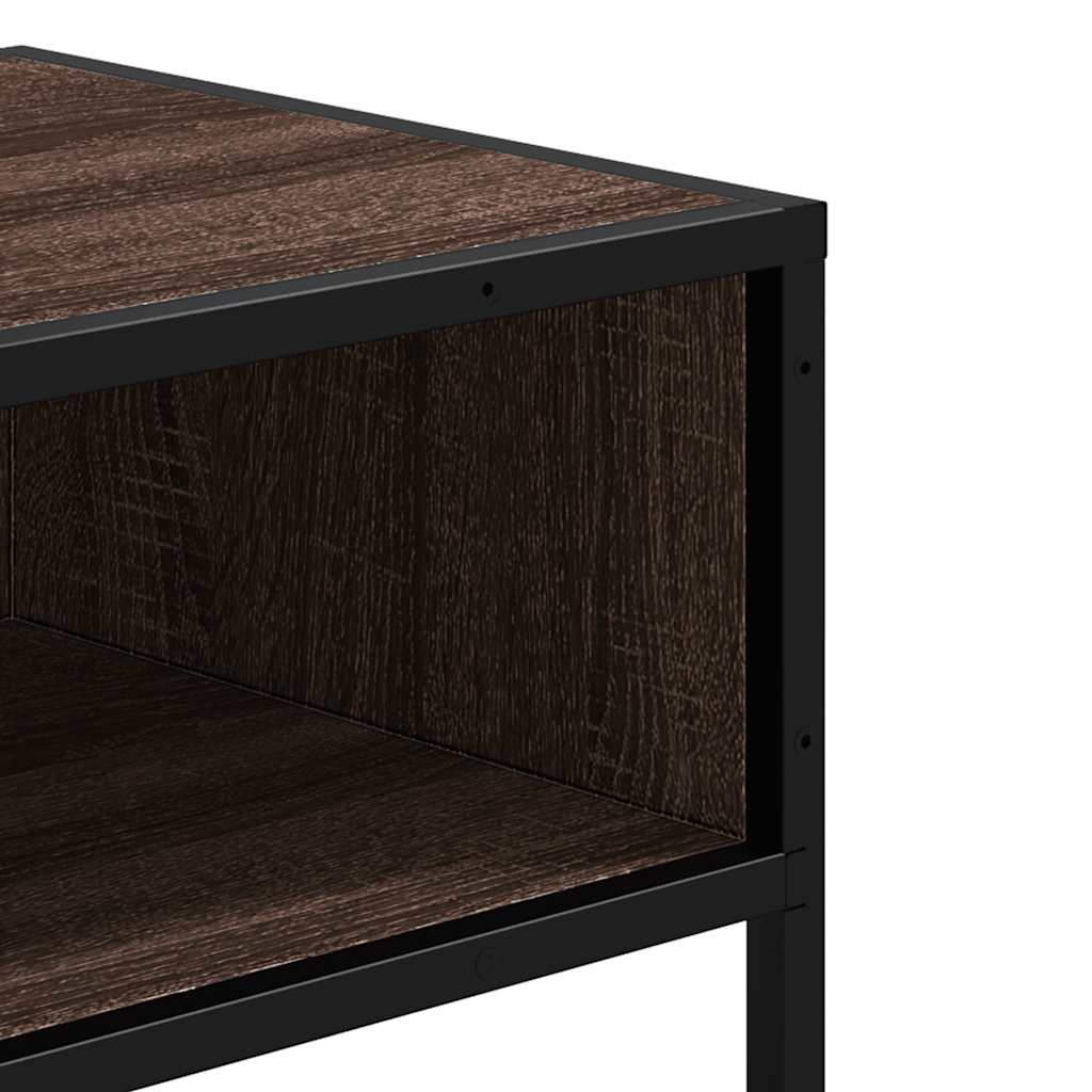 vidaXL Console marron aspect chêne 90x35x80 cm Bois d'ingénierie