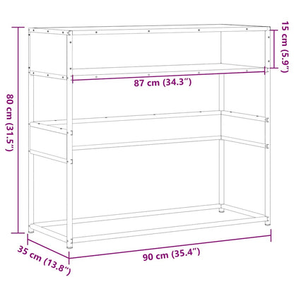 vidaXL Console marron aspect chêne 90x35x80 cm Bois d'ingénierie