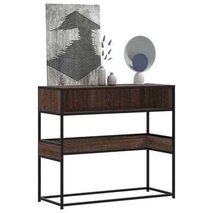 vidaXL Console marron aspect chêne 90x35x80 cm Bois d'ingénierie