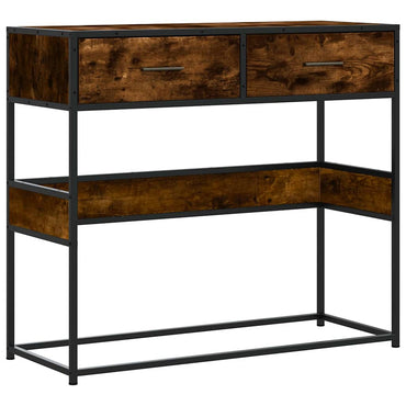 vidaXL Console Chêne fumé 90x35x80 cm Bois d'ingénierie