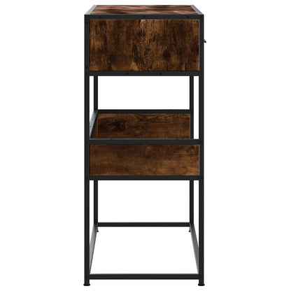 vidaXL Console Chêne fumé 90x35x80 cm Bois d'ingénierie