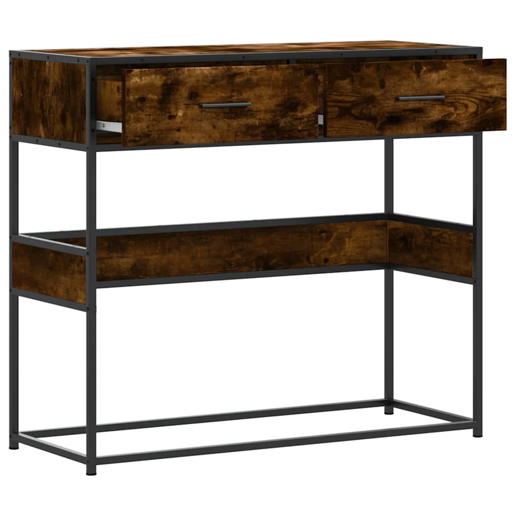 vidaXL Console Chêne fumé 90x35x80 cm Bois d'ingénierie