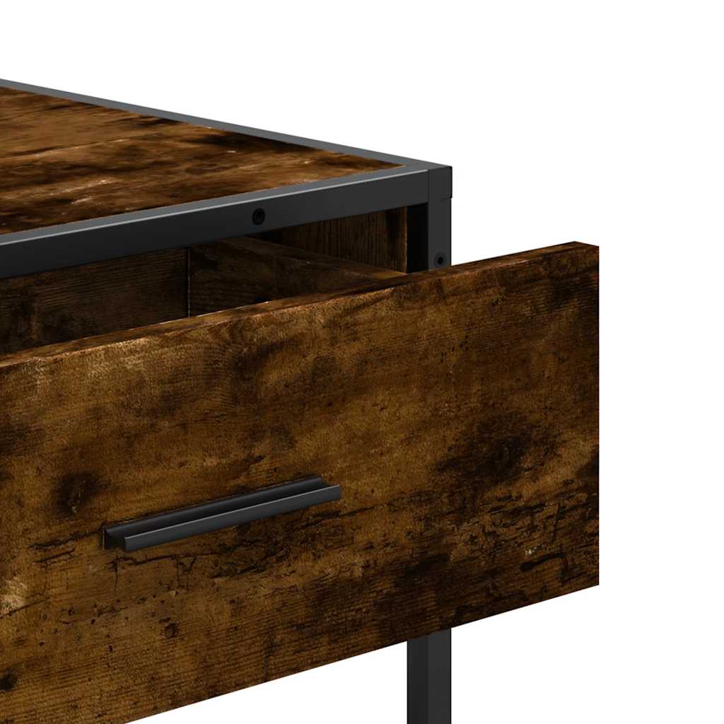 vidaXL Console Chêne fumé 90x35x80 cm Bois d'ingénierie