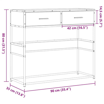 vidaXL Console Chêne fumé 90x35x80 cm Bois d'ingénierie