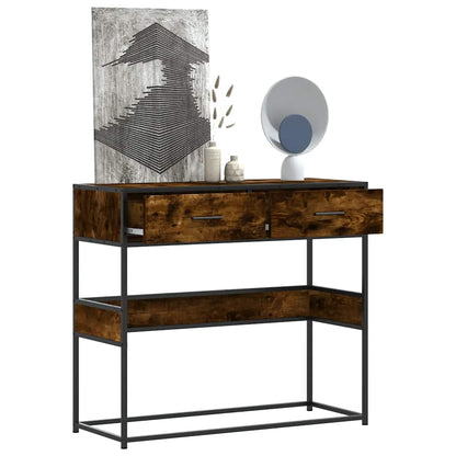 vidaXL Console Chêne fumé 90x35x80 cm Bois d'ingénierie
