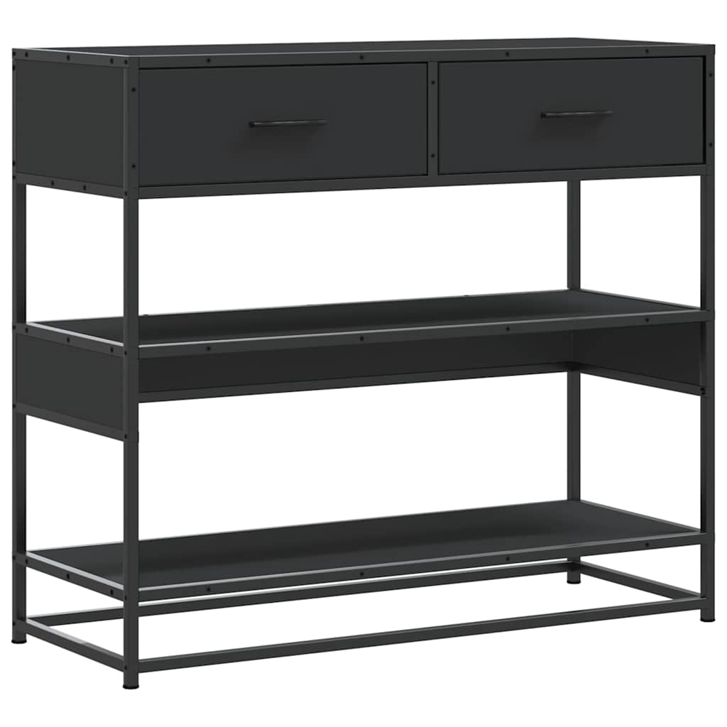 vidaXL Console Noir 90x35x80 cm Bois d'ingénierie