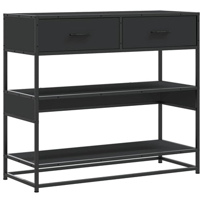 vidaXL Console Noir 90x35x80 cm Bois d'ingénierie