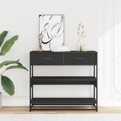 vidaXL Console Noir 90x35x80 cm Bois d'ingénierie