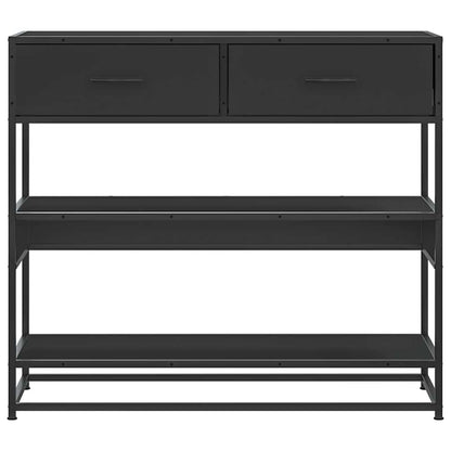 vidaXL Console Noir 90x35x80 cm Bois d'ingénierie