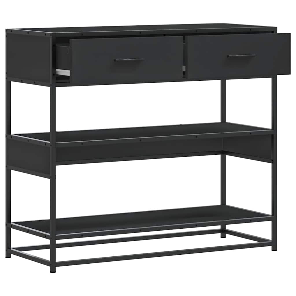 vidaXL Console Noir 90x35x80 cm Bois d'ingénierie